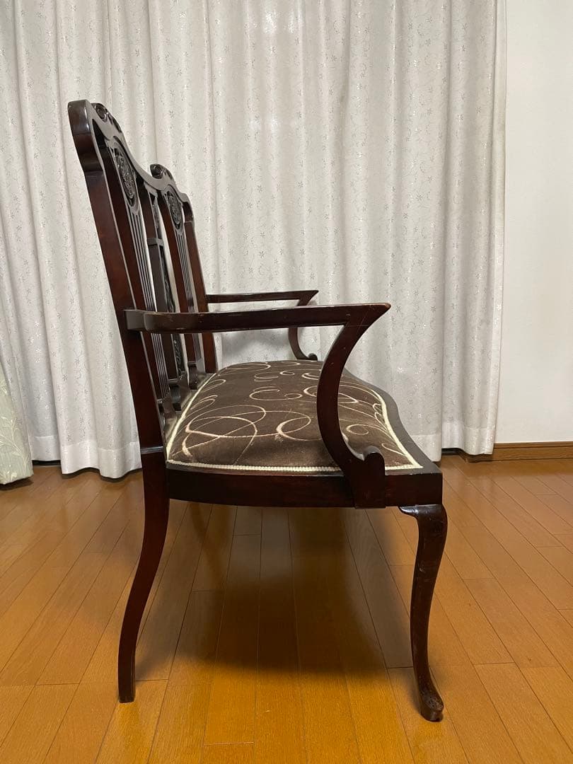 英国アンティーク マホガニー 2シーター ソファ　長椅子