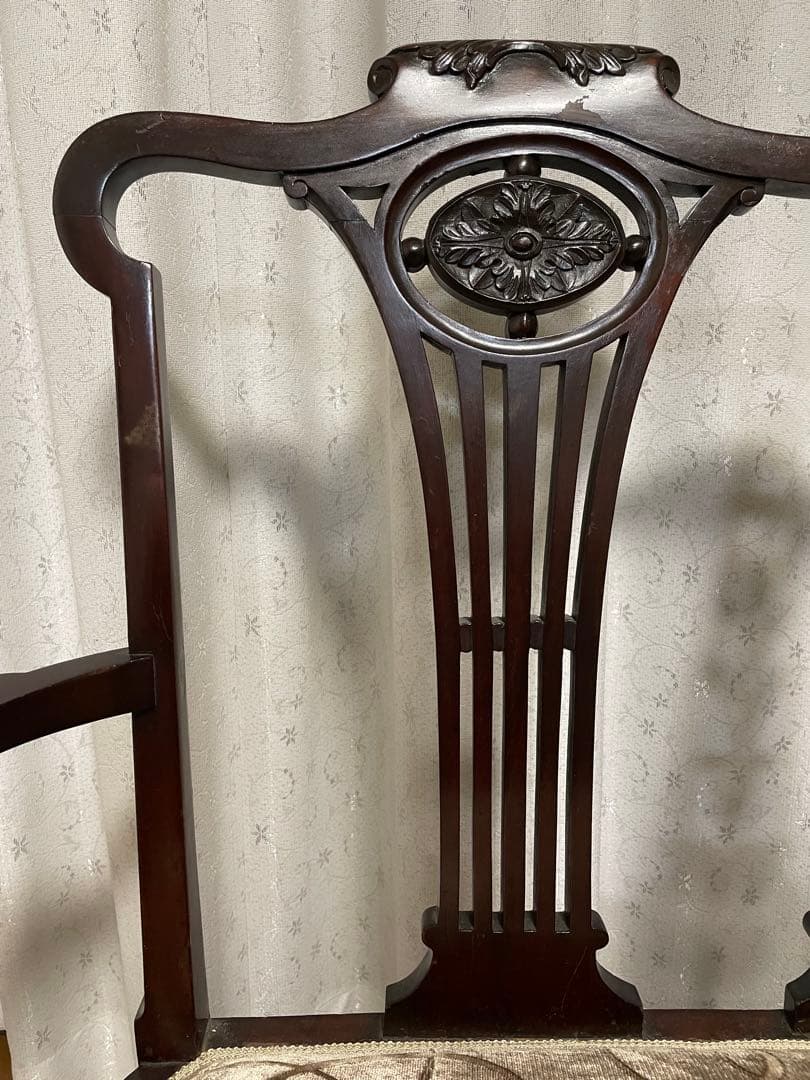 英国アンティーク マホガニー 2シーター ソファ　長椅子