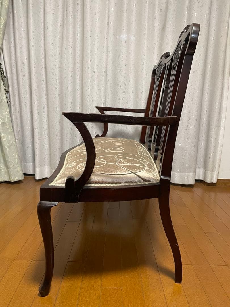 英国アンティーク マホガニー 2シーター ソファ　長椅子