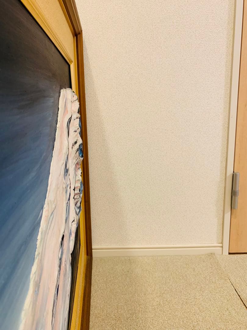 りむ様　石膏油彩画 富士山 木製額縁 サインあり