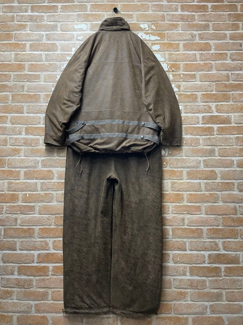 00s スウェードジャケット　セットアップ　スウェードパンツ　茶　y2k 古着