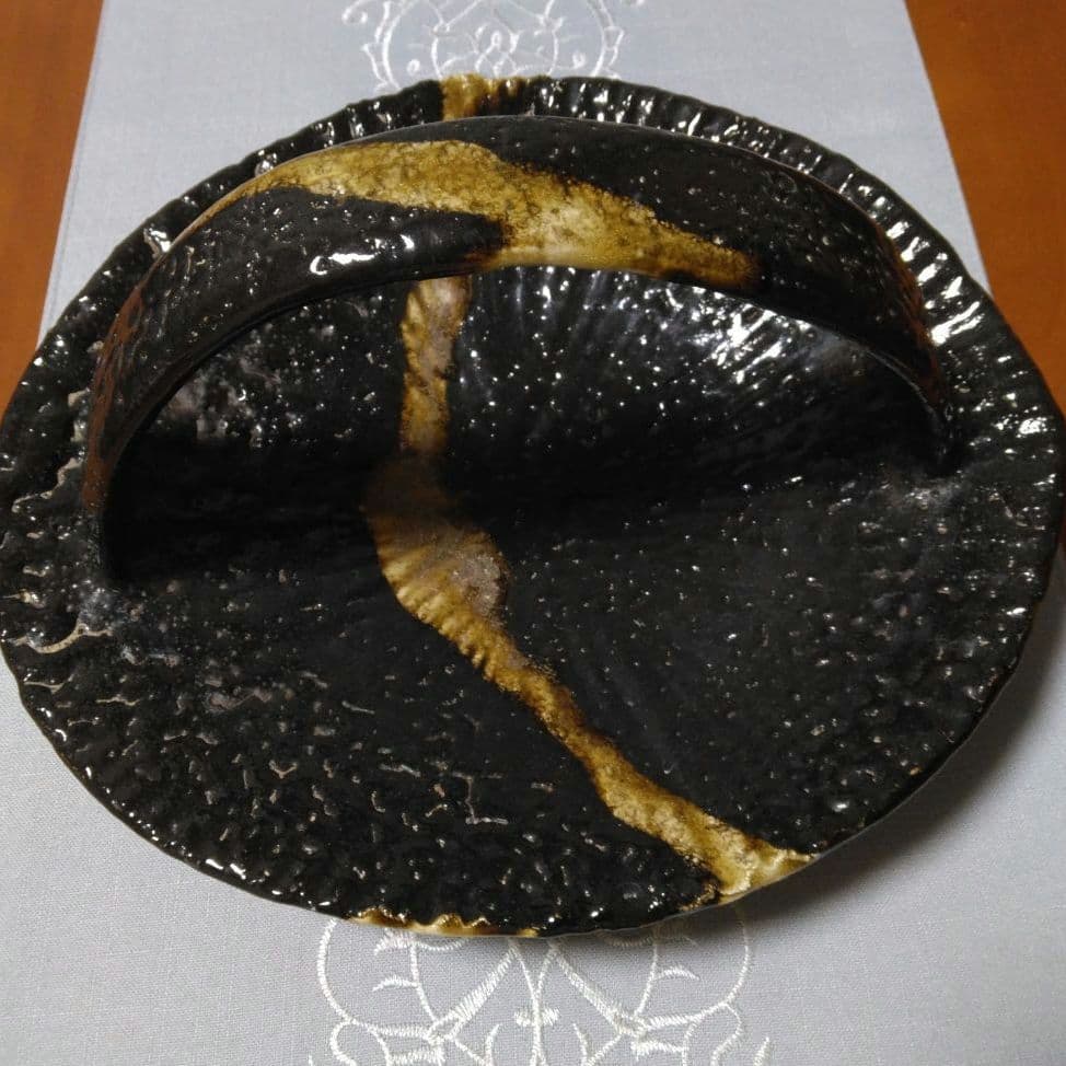 黒引出し　手鉢　茶道具　3代目 加藤春鼎　共箱　瀬戸黒