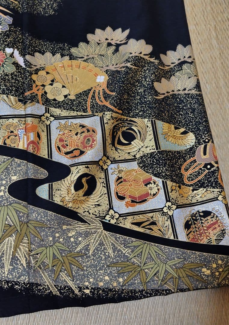 B2065 留袖リメイク袖広がりデザインフォーマルパーティードレス