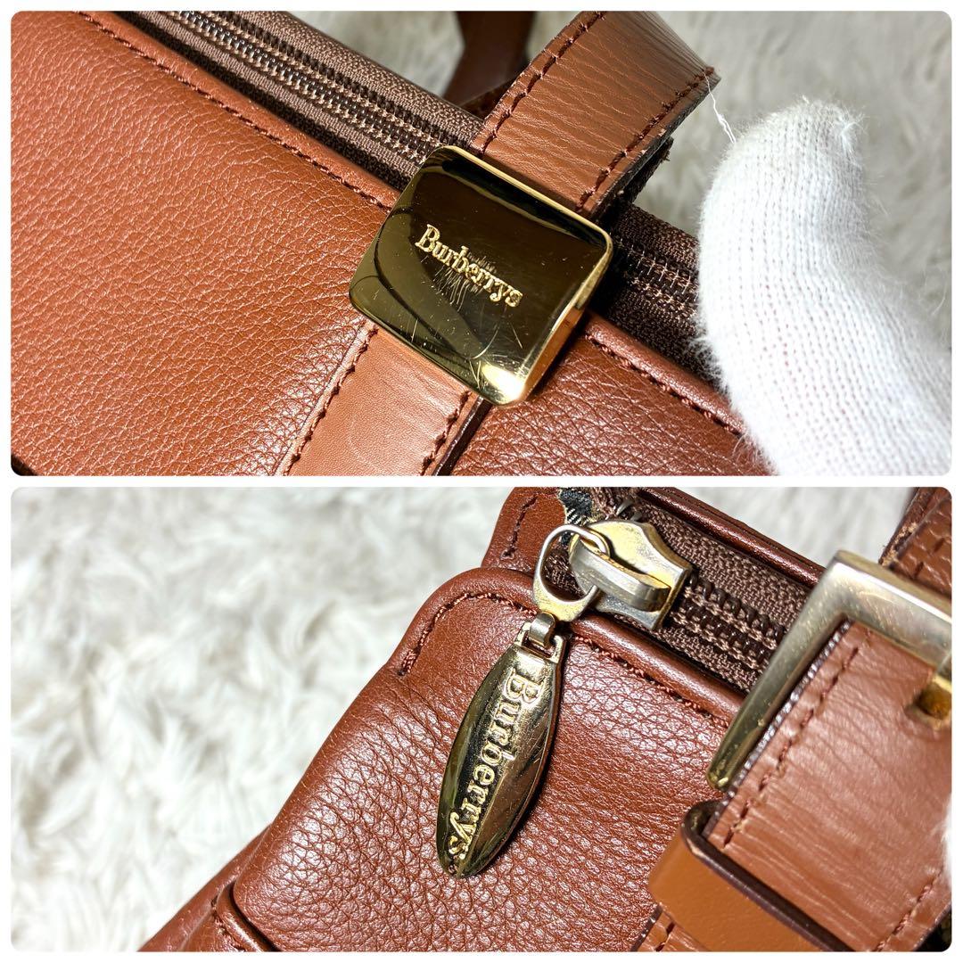 【Burberry 】トートバッグ ショルダーバッグ レザー ブラウン