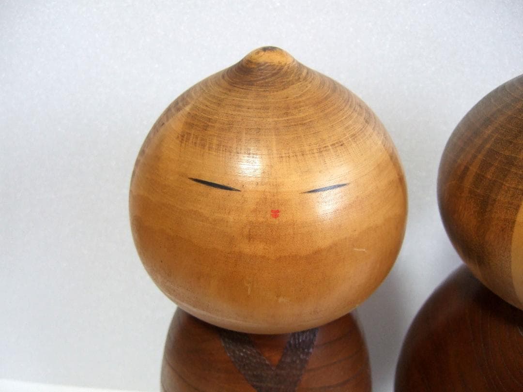 創作こけし 渡辺正雄「無心」高さ36cm 37cm 2体まとめて Kokeshi