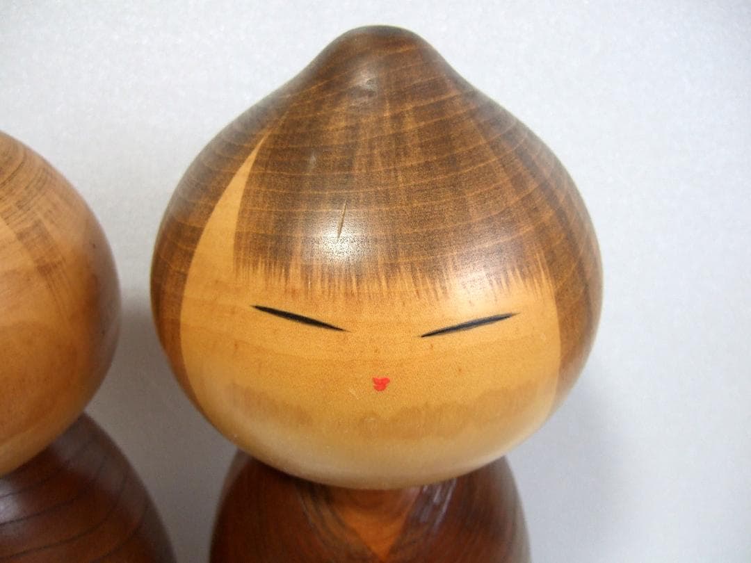 創作こけし 渡辺正雄「無心」高さ36cm 37cm 2体まとめて Kokeshi
