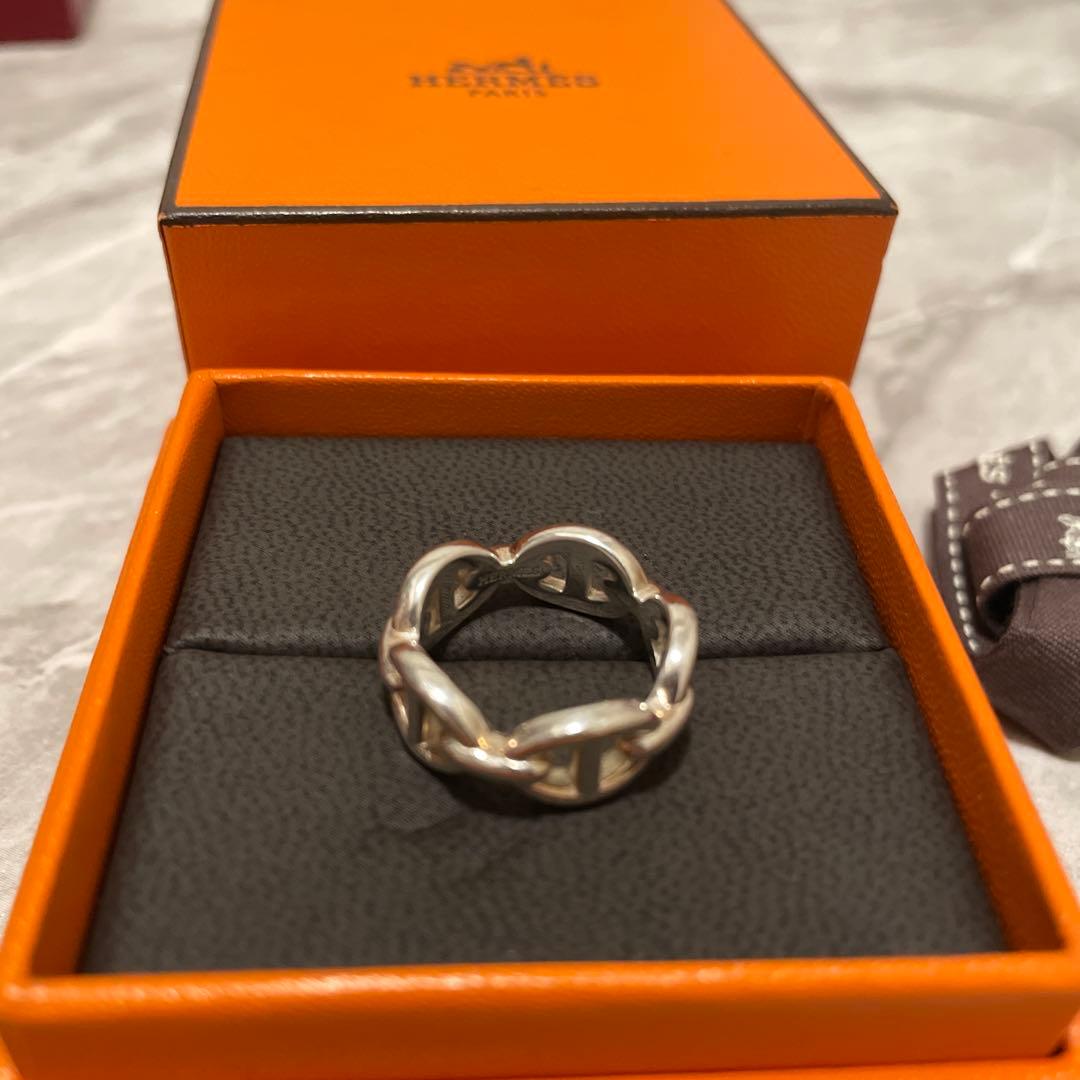 HERMES シルバー チェーンリング