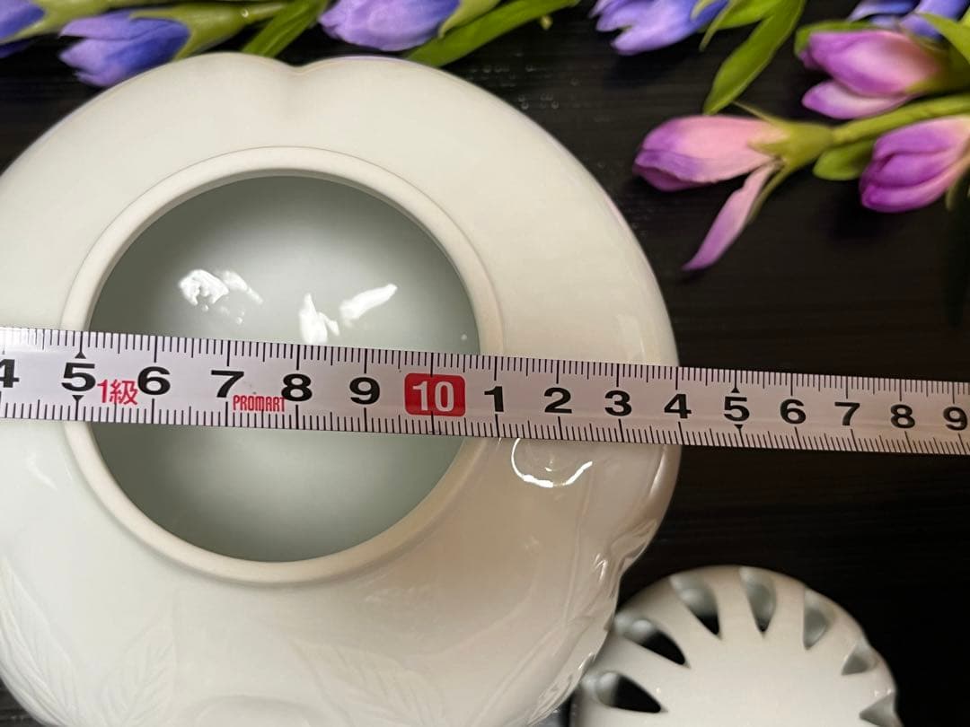 (ト14) 平戸焼 [十五代 中里茂右衛門] 香爐　白磁　茶道具