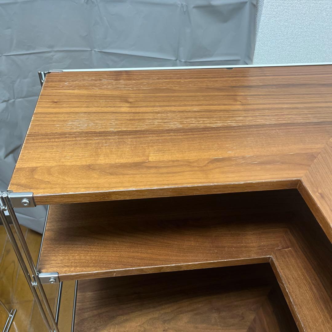 無印良品　ステンレスユニットシェルフ　コーナータイプ(ウォールナット材)セット