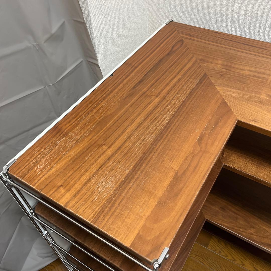 無印良品　ステンレスユニットシェルフ　コーナータイプ(ウォールナット材)セット