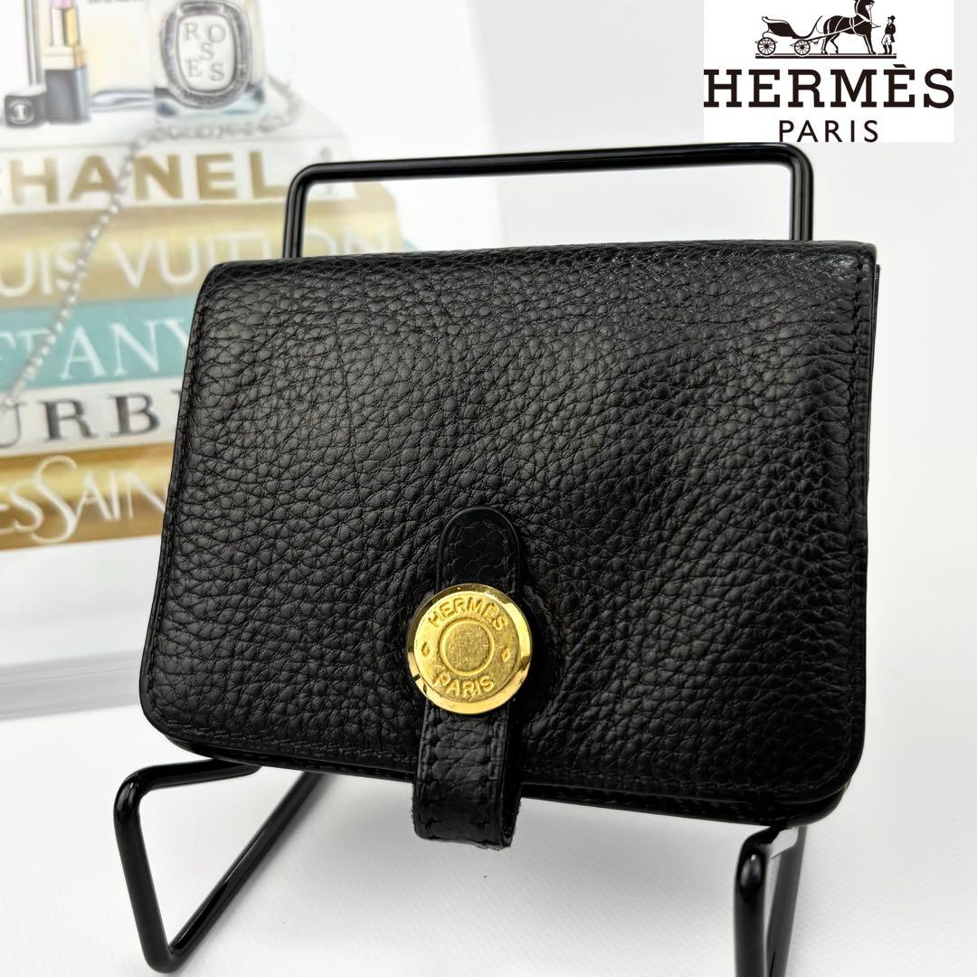 HERMES エルメス ドゴン  カードケース ゴールド 金具 □B刻印