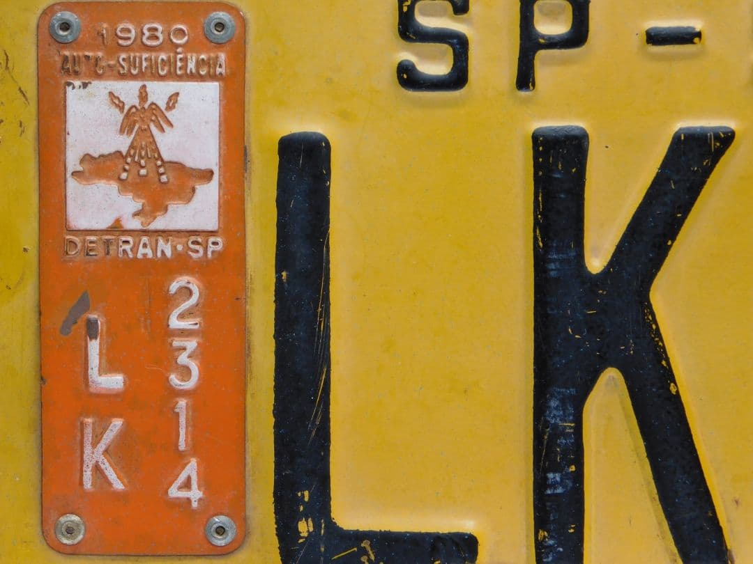 【激レア品放出】本物 1980年ブラジル国サンパウロ州ナンバープレート　#超貴重