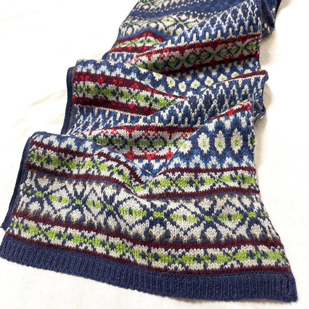 45R アルパカジャガードカウチンフェアアイル マフラー