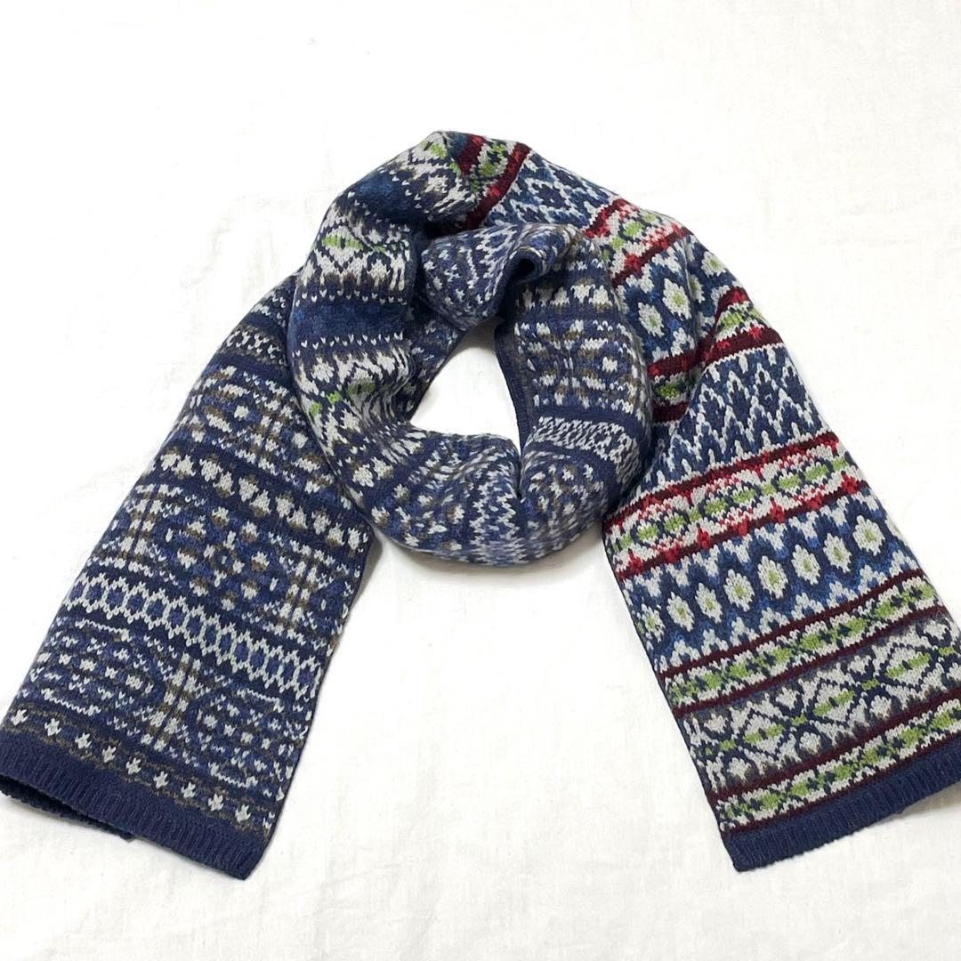 45R アルパカジャガードカウチンフェアアイル マフラー