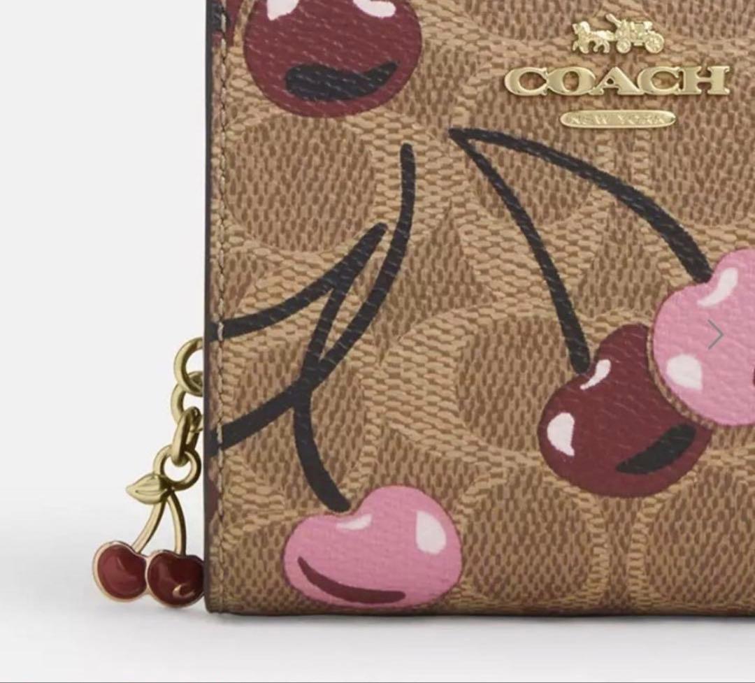 コーチ 二つ折財布 ★COACH★ スモール ジップ.さくらんぼ柄/ウォレット