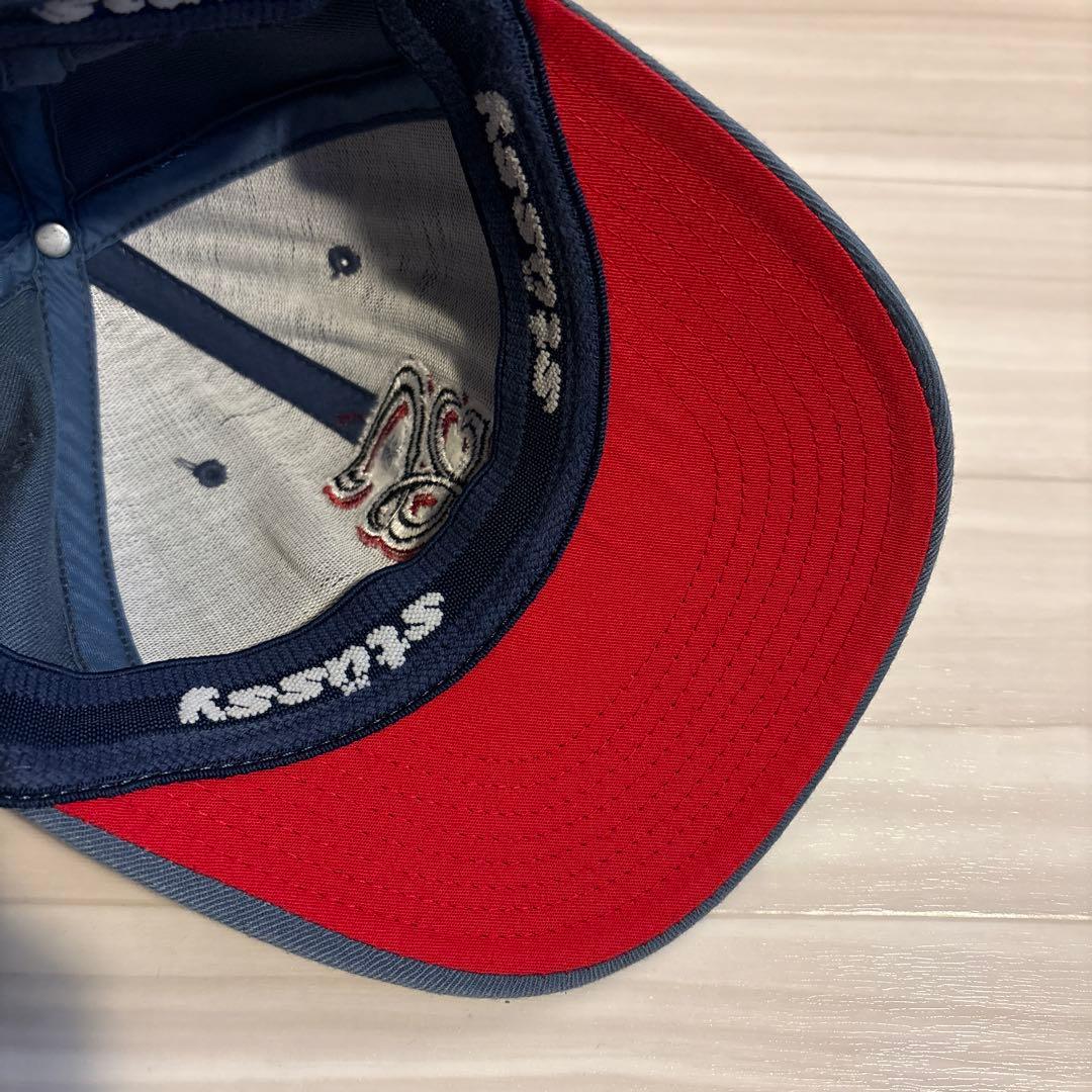 90s OLD STUSSY 激レアカラー ネイビーフェード 紺タグ キャップ