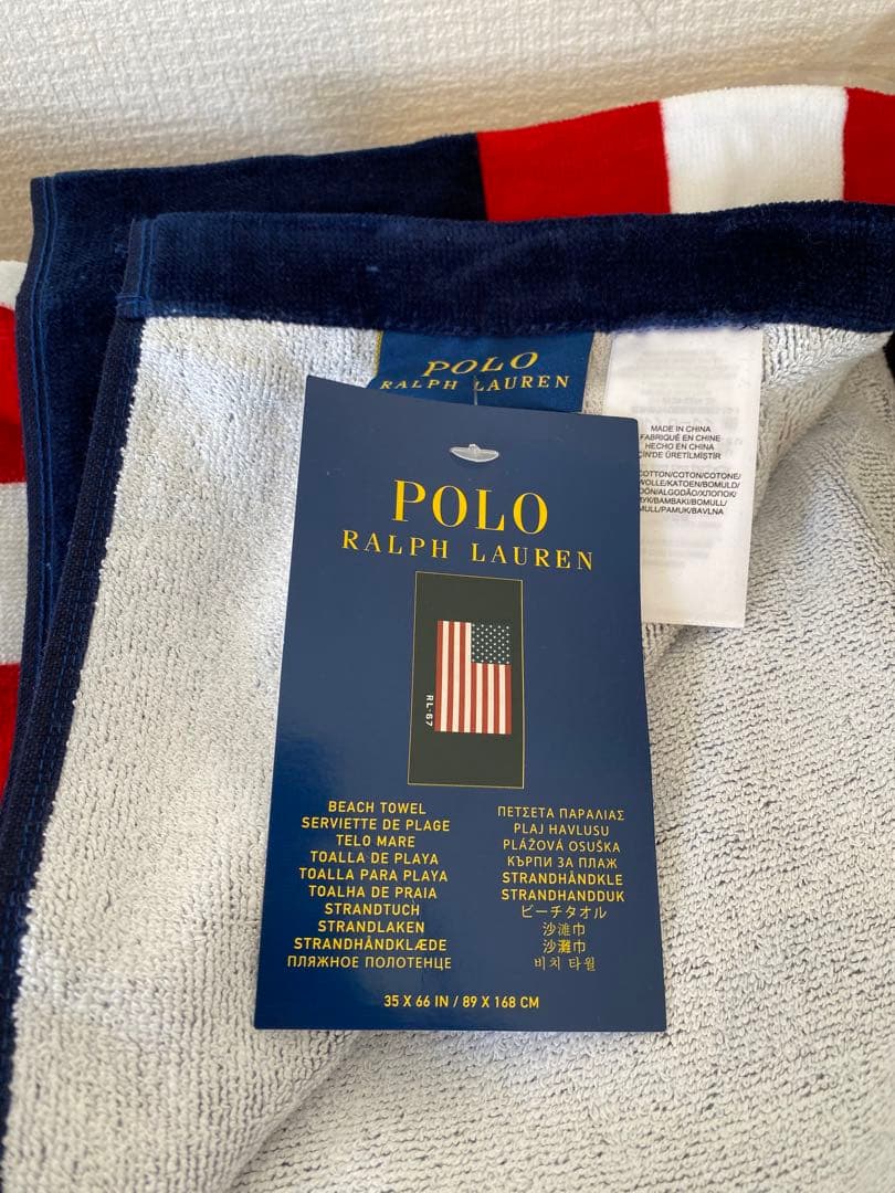 ポロ ラルフローレンUSA FLAG ビーチタオル 大判168cm×89cm