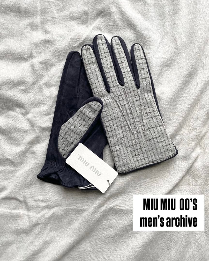 【希少・新品】miumiu 00s archive レザー グローブ 手袋