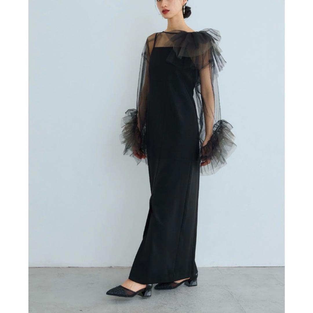 アンドレスド　ブルーミングチュールドレス　S ブラック