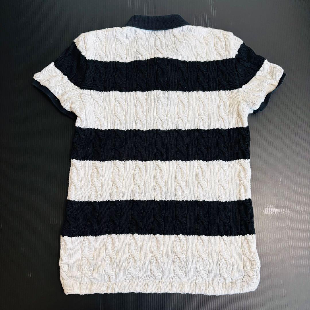 現行タグ　ポロバイラルフローレン 半袖ケーブルニット　ボーダー　ニットポロシャツ