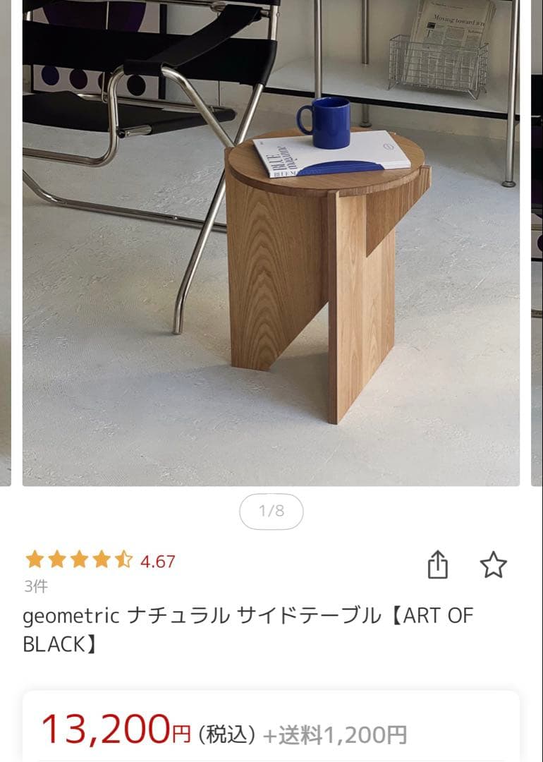 アートオブブラック　geometric サイドテーブル