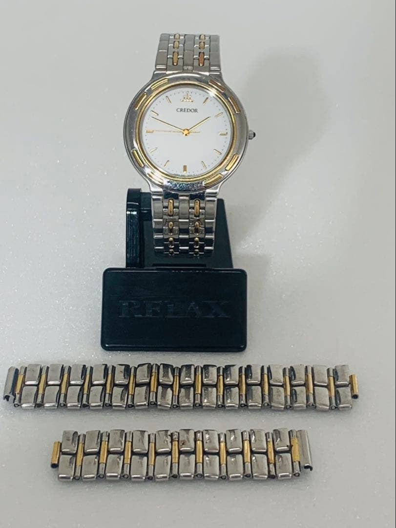 【美品】セイコー QZ 8N81-6000 クレドール SS×18KT