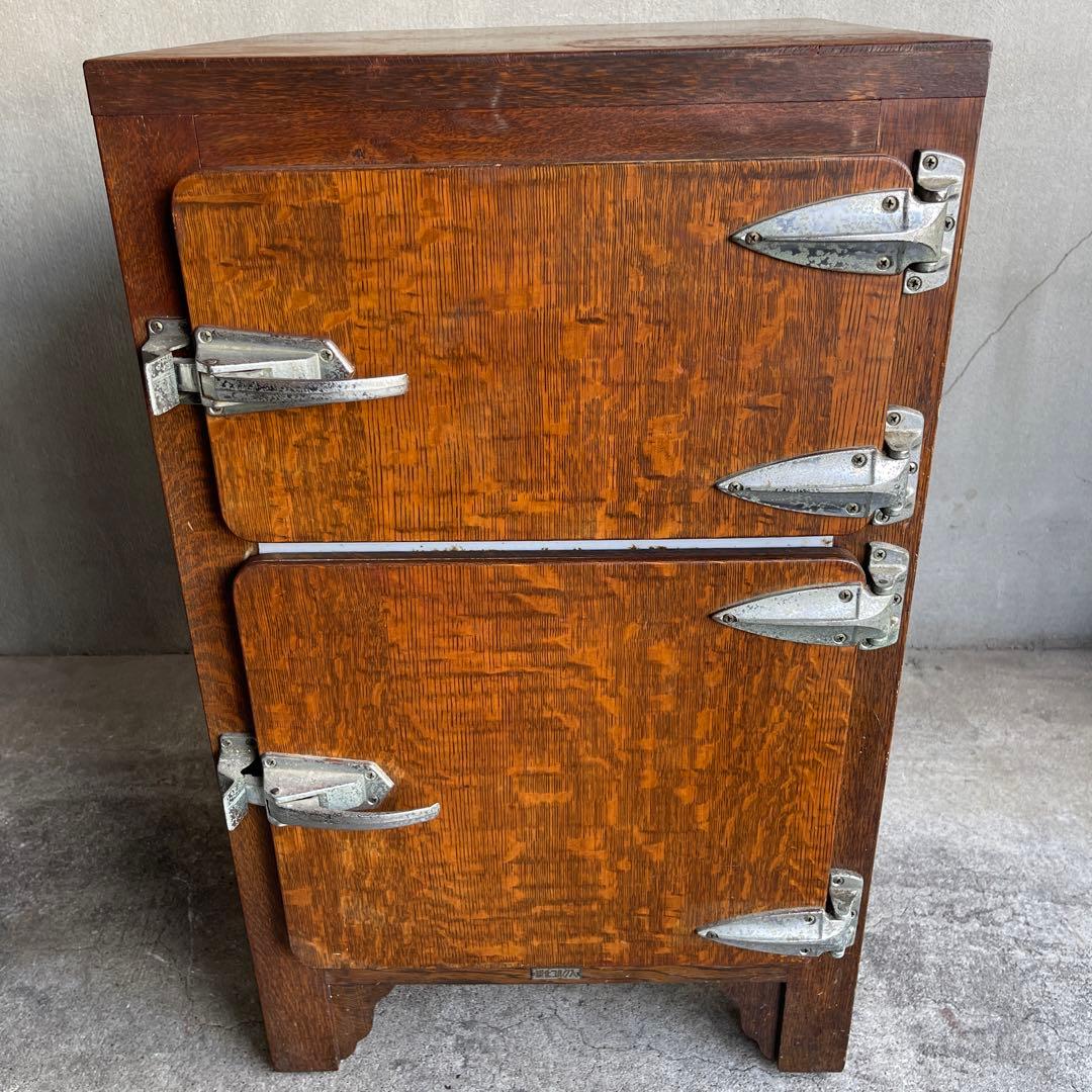 昭和レトロ　木製冷蔵庫　氷冷蔵庫　ビンテージ冷蔵庫