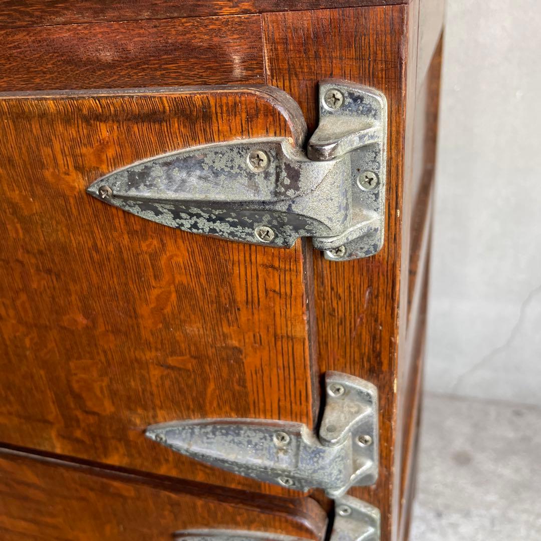 昭和レトロ　木製冷蔵庫　氷冷蔵庫　ビンテージ冷蔵庫