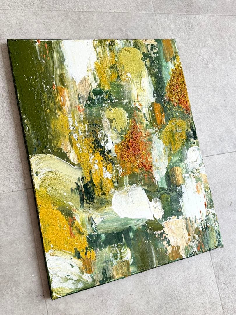 アクリル画テクスチャーアートno.105抽象画キャンバスアートパネル秋