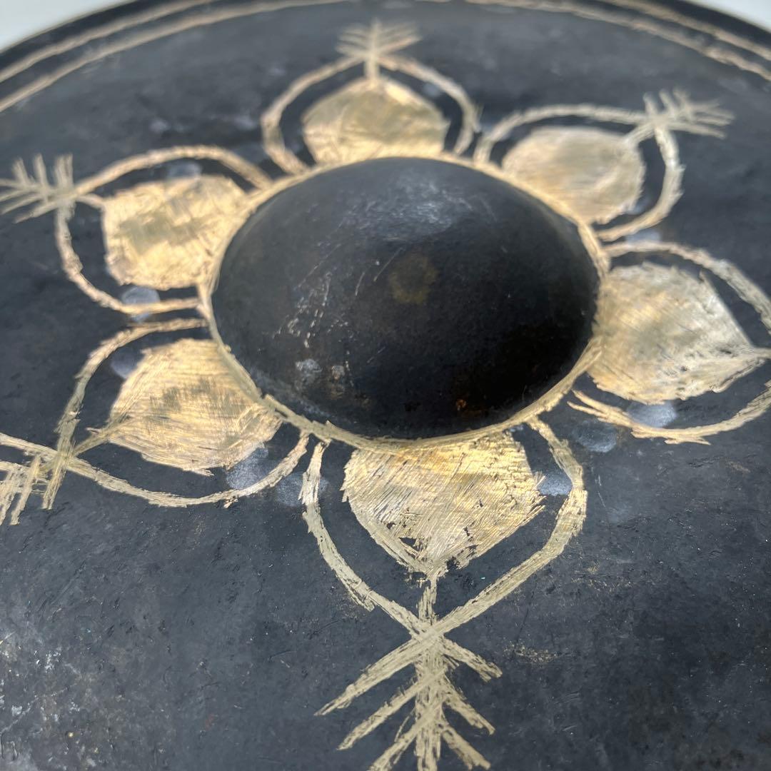 金属製打楽器　中国　チベット　ゴング　ドラ　銅鑼　アンティーク