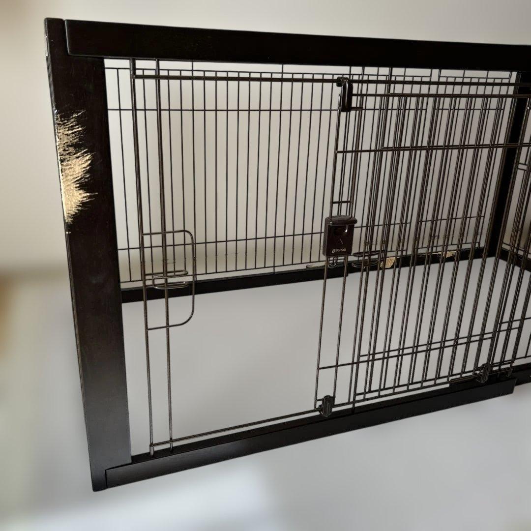 ちびぽめ Richell 木製スライドペットサークル　レギュラー、ワイド