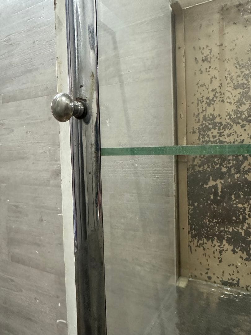 引き取り限定 フランス製 アンティーク ガラスショーケース 4段棚付き