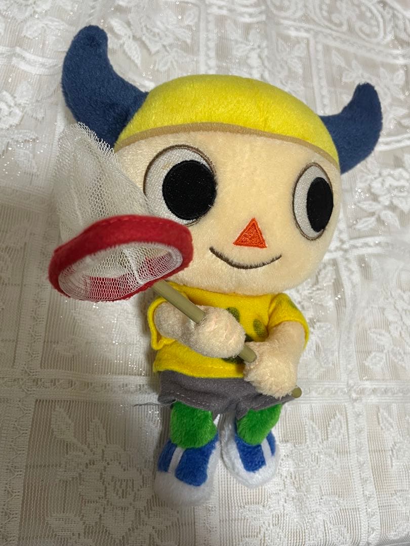 どうぶつの森＋　ぬいぐるみ　三英貿易　2001年製 おとこのこ 虫取り