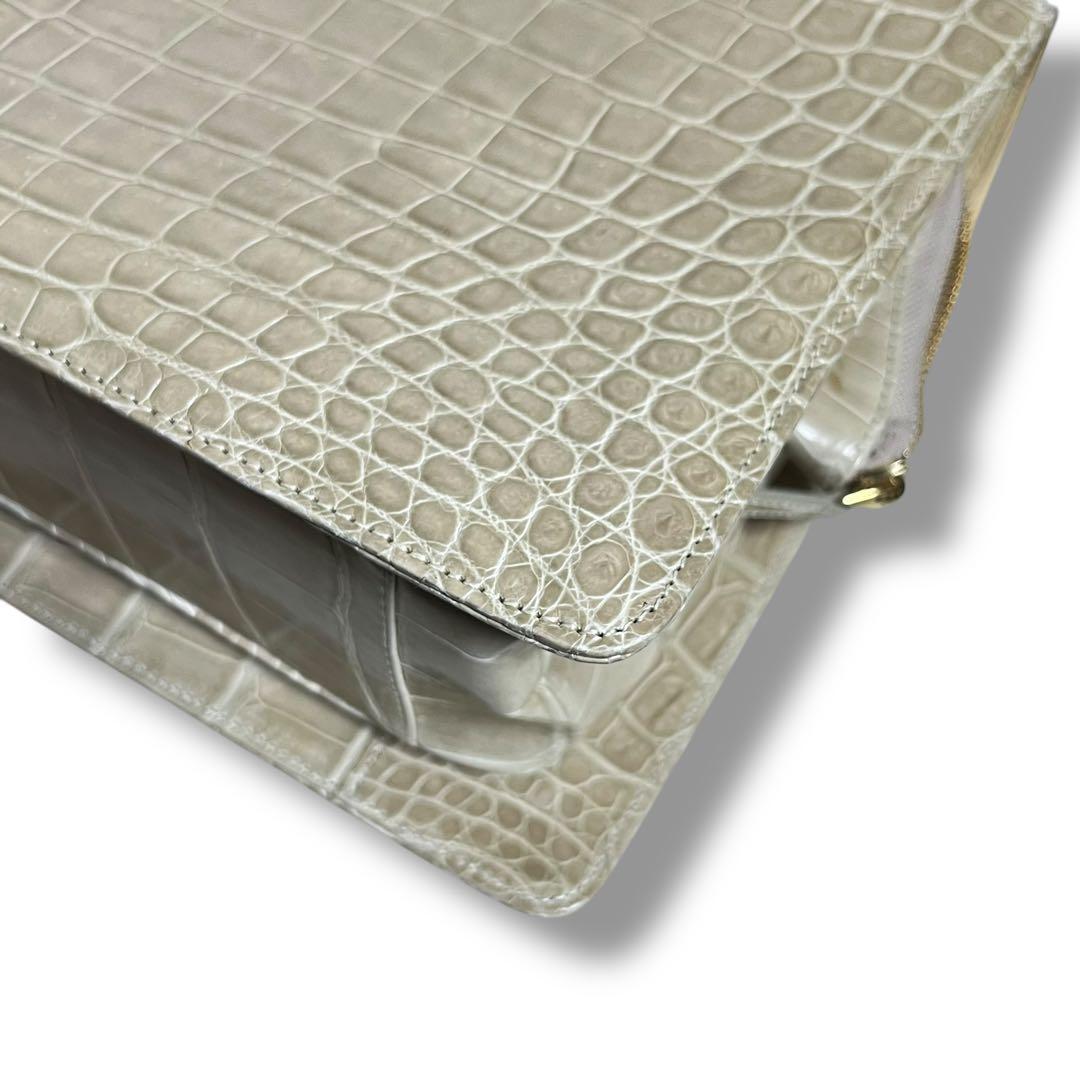 シャイニング クロコダイル フォーマル ハンドバッグ