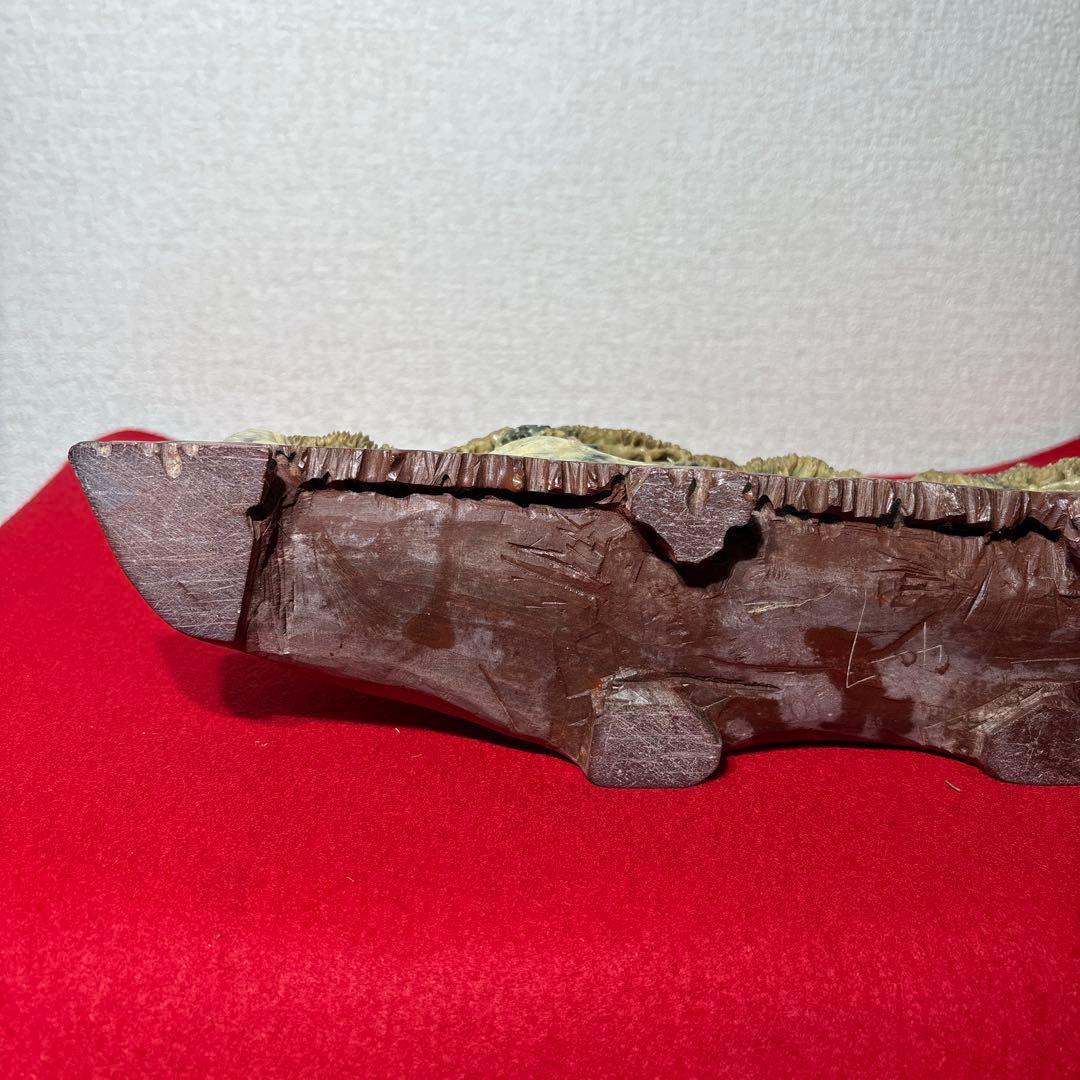 中国美術　寿山石　楼閣山水　置物　床飾　彫刻　4.45kg