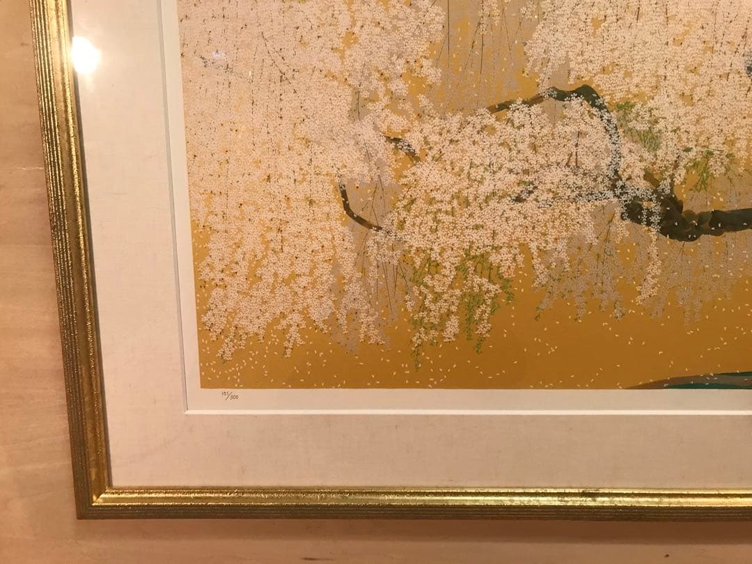 メル24736さま専用　中島千波「醍醐寺三宝院枝垂櫻吹雪」シルクスクリーン