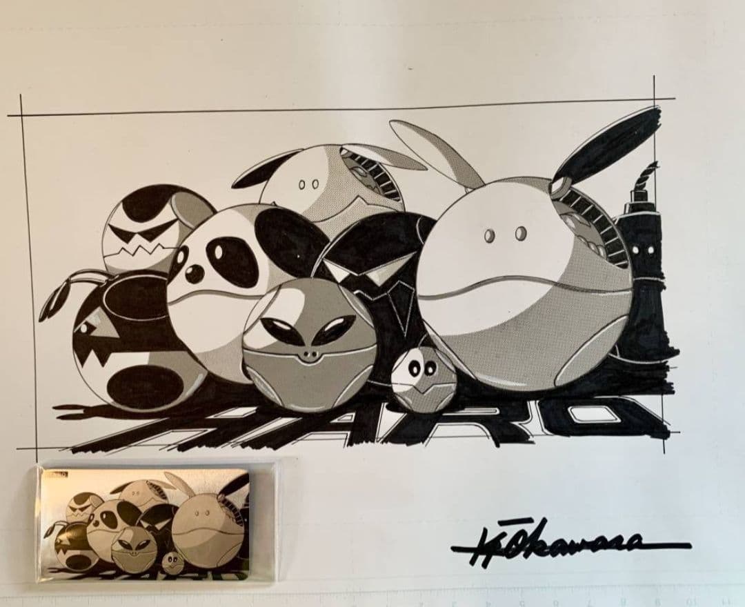 直筆原画 大河原邦男 「機動戦士ガンダム タグ ハロ バリエーション」