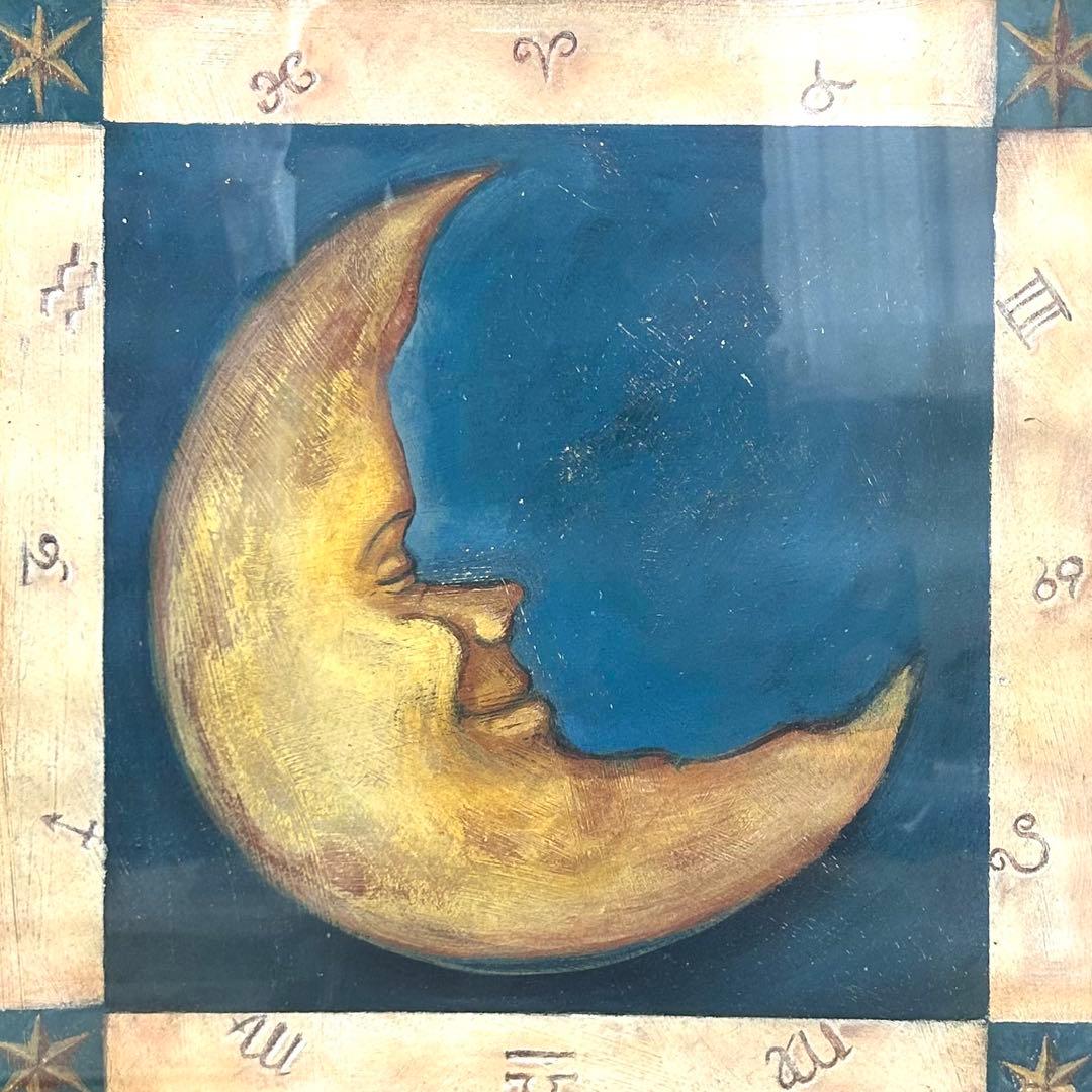 【匿名配送】 LUNA 月の顔 絵 アート 額付き