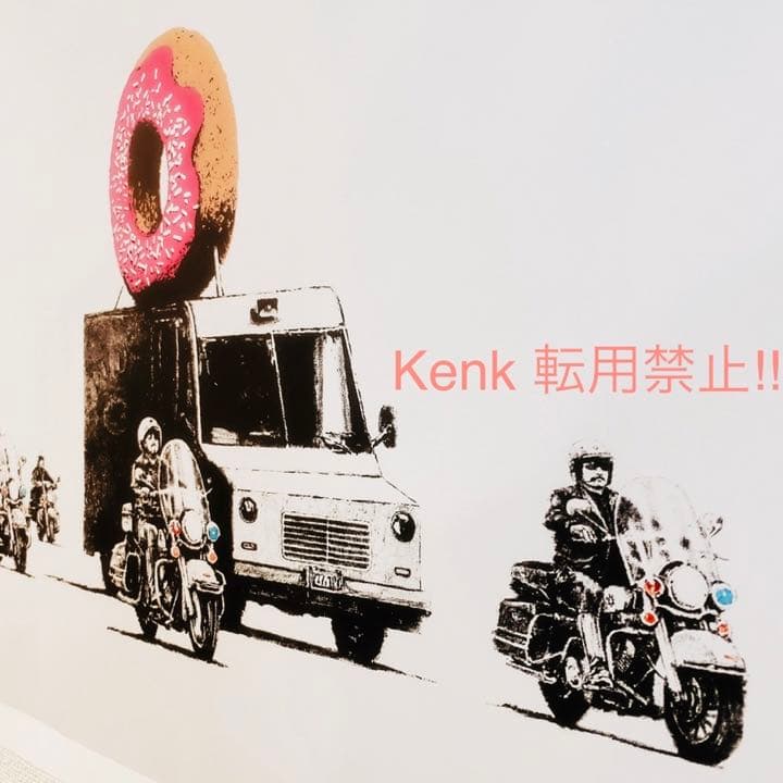 バンクシー　ストロベリードーナツ　キャンバスアート　50×70cm Banksy