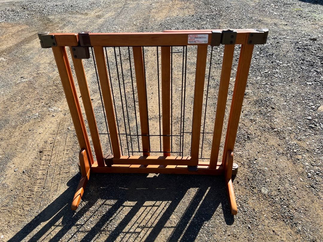 ペット用 木製おくだけドア付きゲート