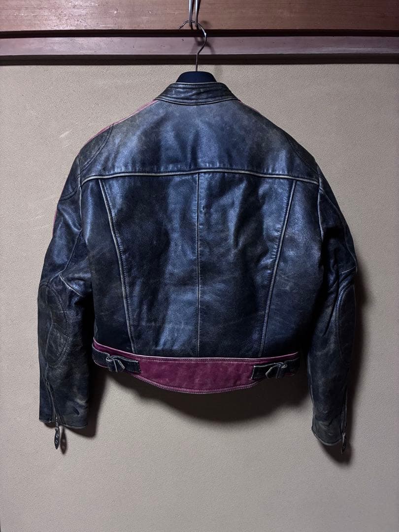 90sビンテージシングルライダースジャケット レザーバイカージャケット