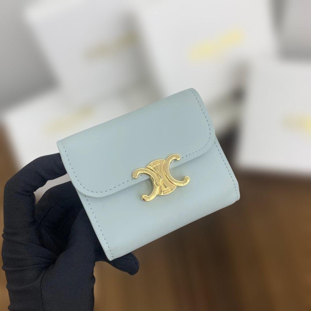 ライトブルー 三つ折り財布