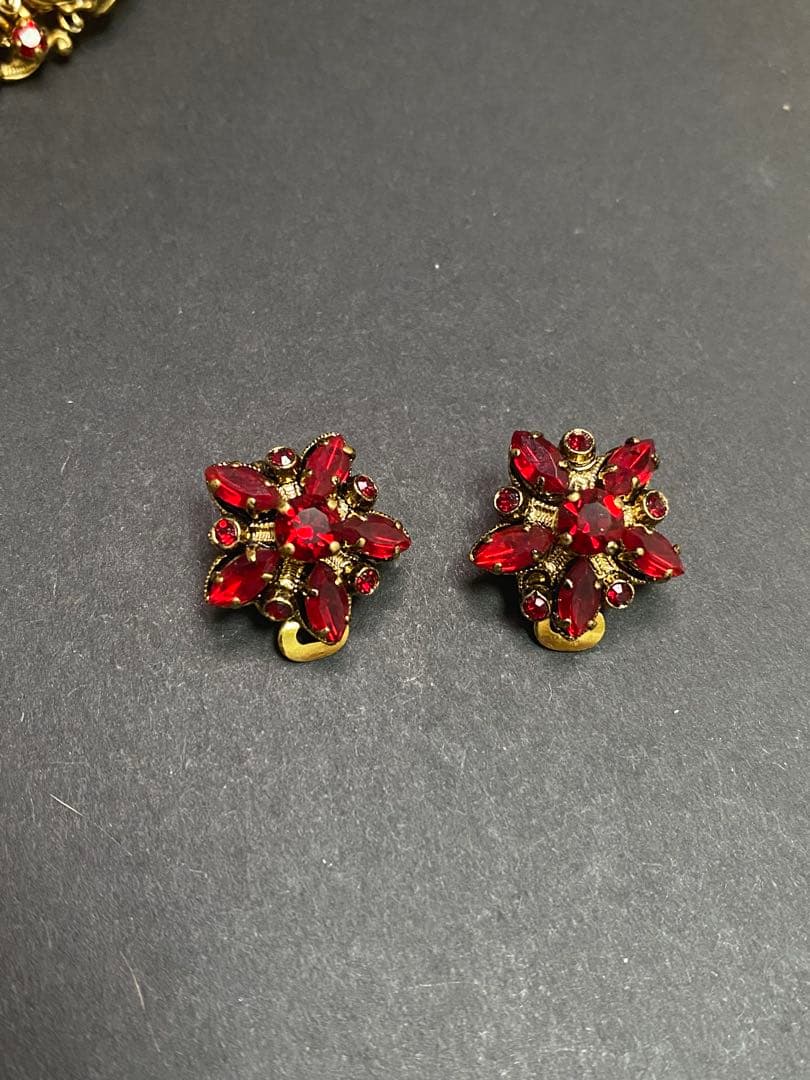 W.GERMANY 西ドイツ製 2点セット ブローチとイアリング