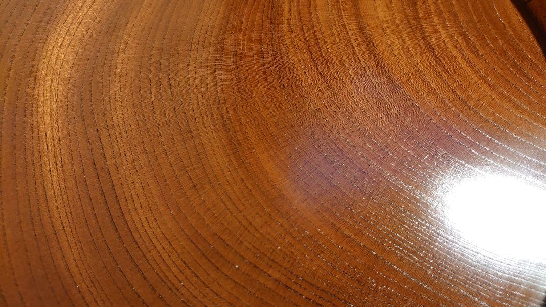 丸盆　山中漆器　欅　欅製　くり抜き　川北造　拭き漆　富貴漆　１客