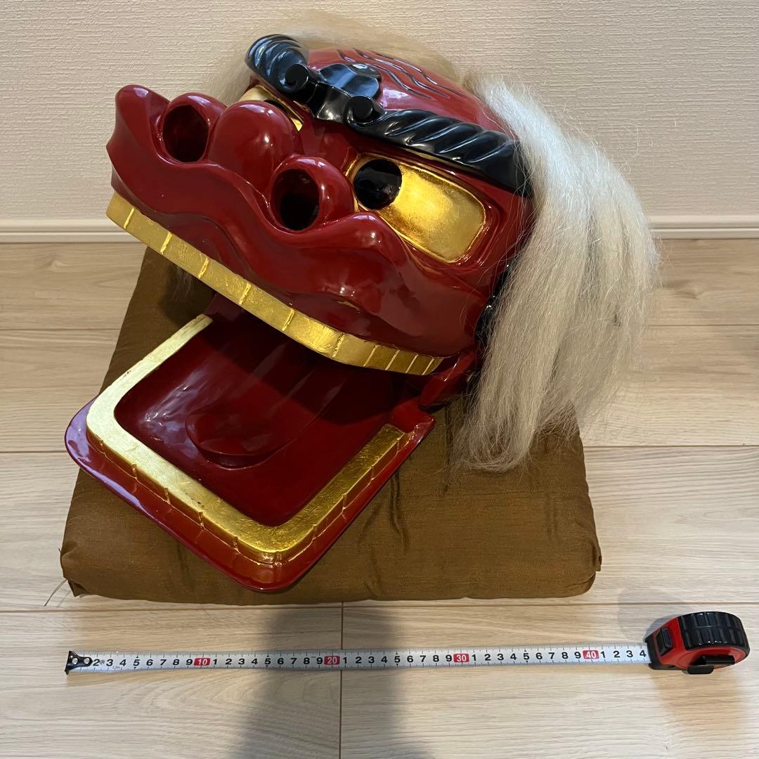 .獅子舞　獅子頭　お正月　木彫　魔除け　祭　置物　古美術　神楽 木製 木彫