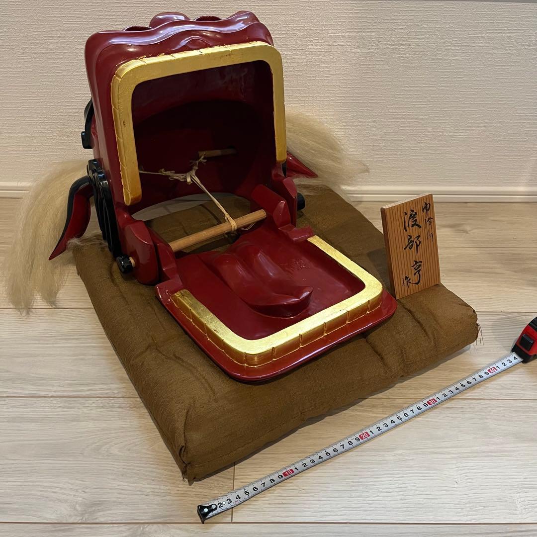 .獅子舞　獅子頭　お正月　木彫　魔除け　祭　置物　古美術　神楽 木製 木彫