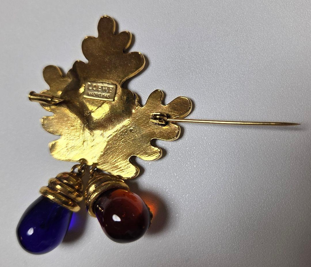 ヴィンテージ LOEWE ロエベ ピンブローチ 木の実 GOLD