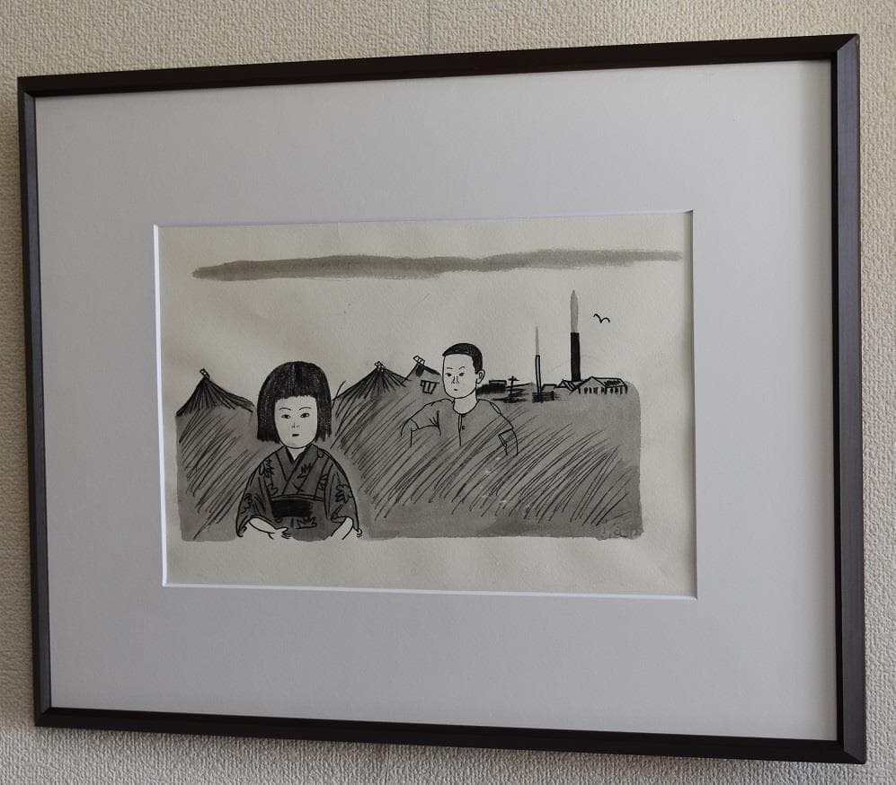 掘り出し、稀少作品　風間　完　挿絵作家・洋画家肉筆