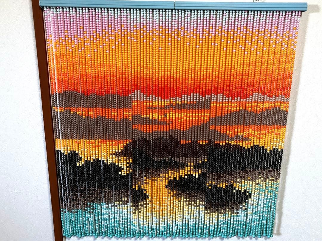 スキルタペストリー完成品　85✖️87センチ　珠のれん　ビーズのれん　簾　カーテン