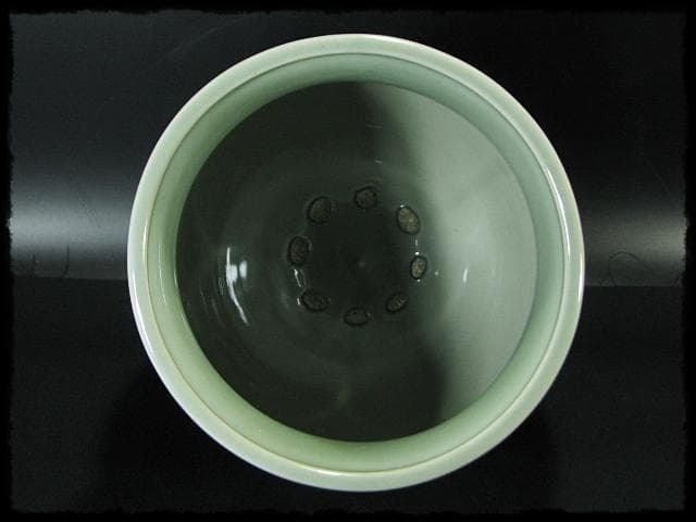 時代 青磁 目跡 水屋瓶 水屋壺 水甕 水瓶 茶道具 水屋道具 f307